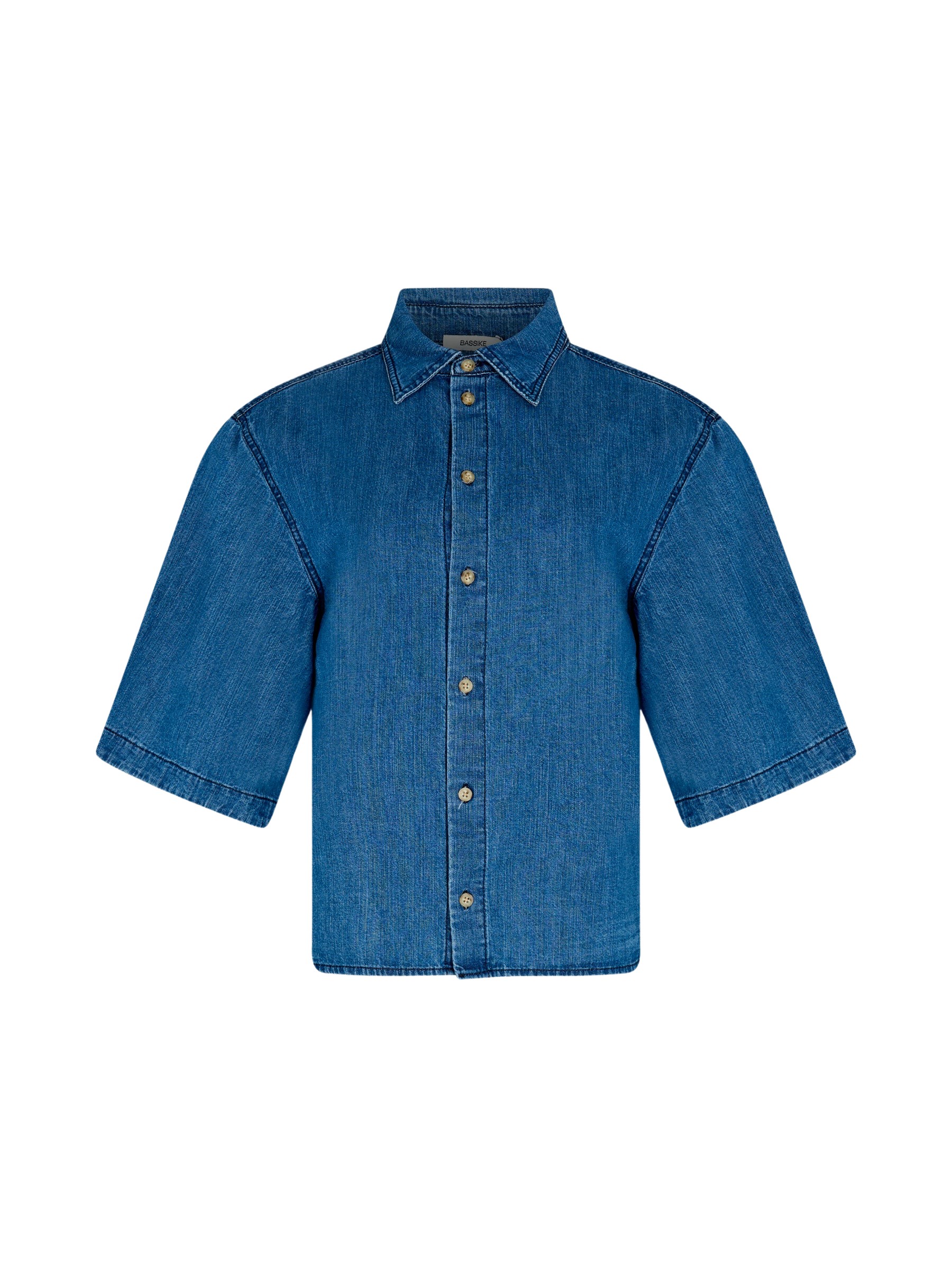 Bassike Organic Denim Cropped Shirt