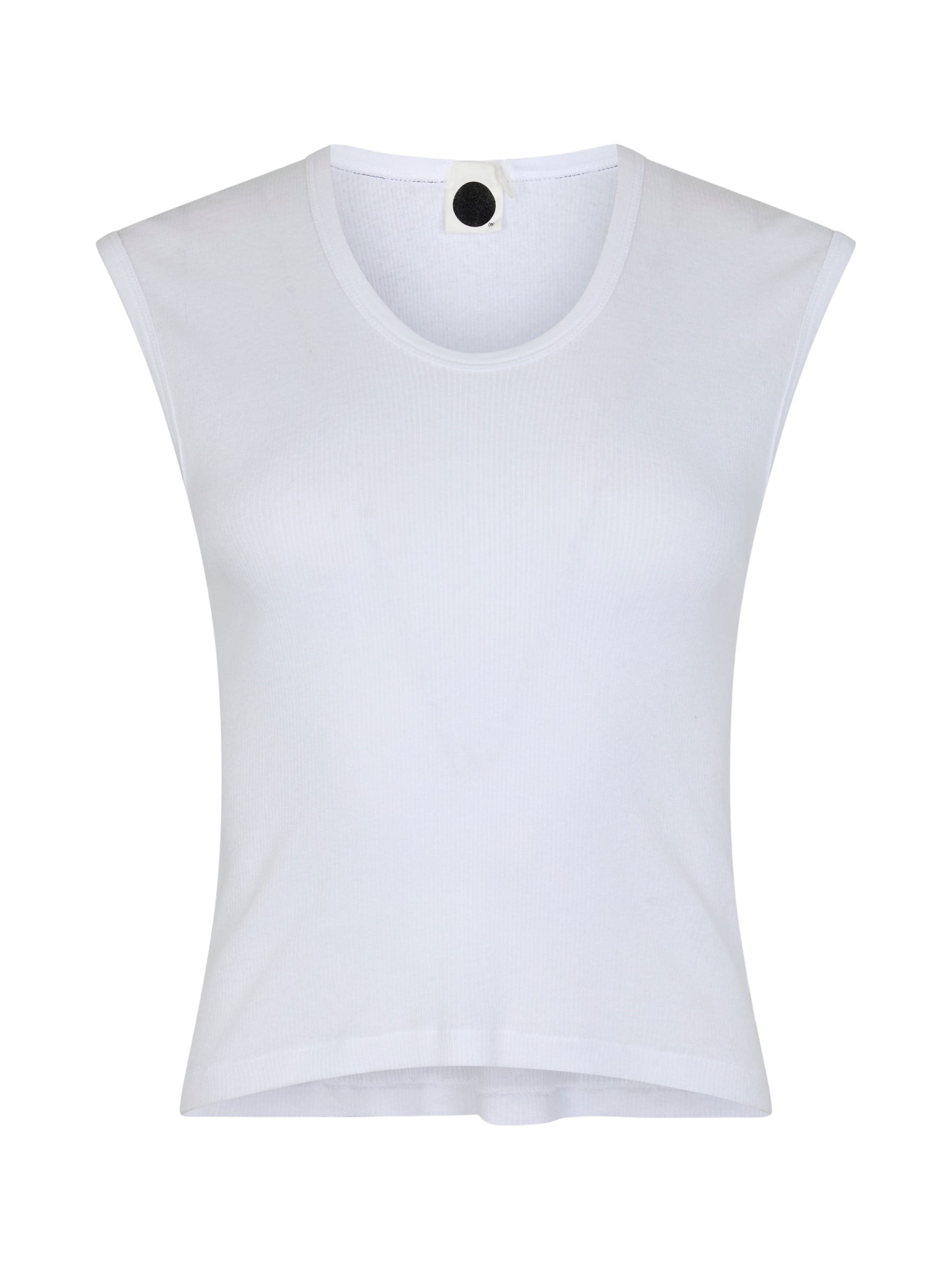 Bassike Sheer Rib V-Neck Muscle Tank Top
