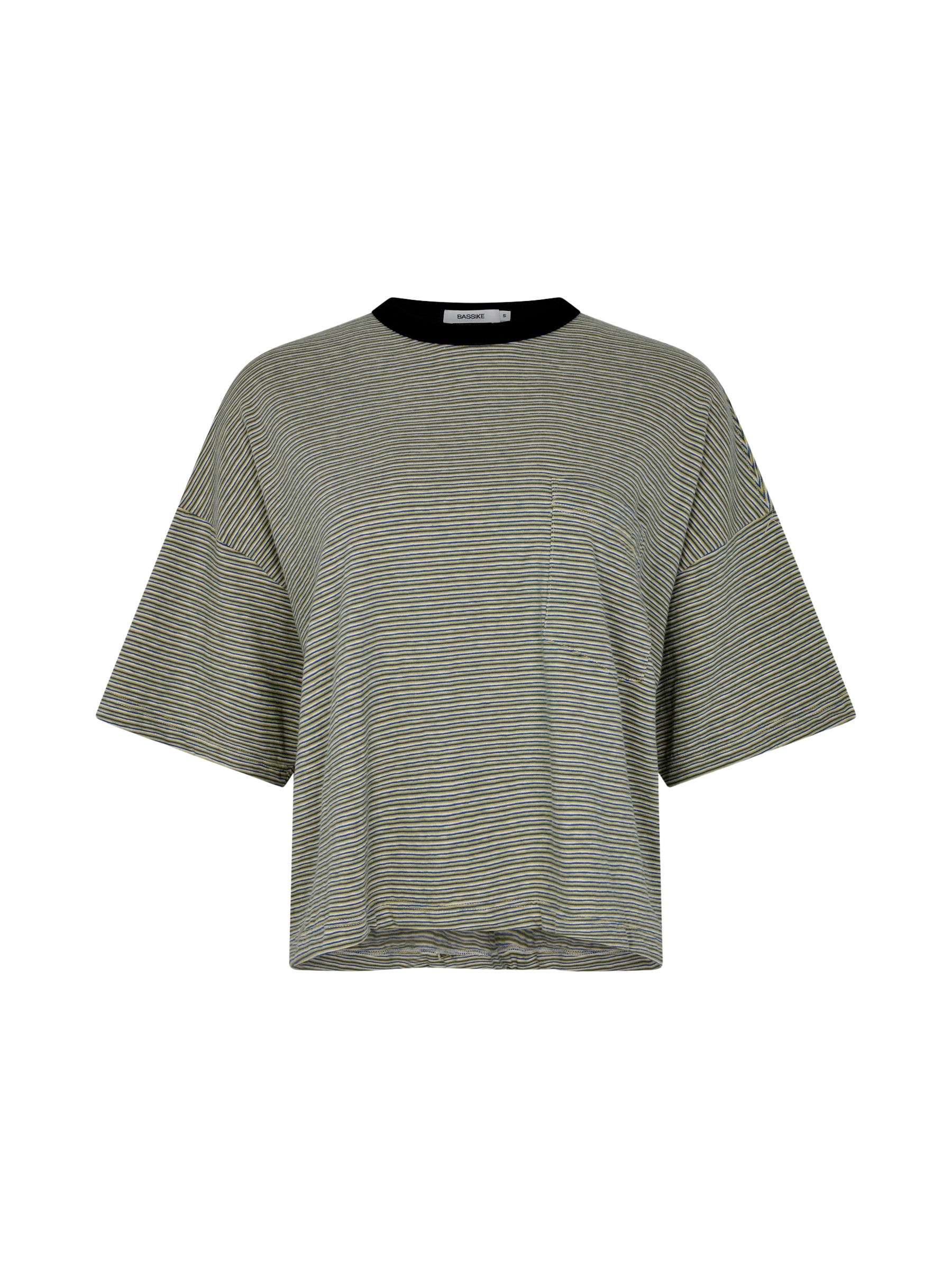 Bassike Stripe Boxy Pocket T-Shirt Top