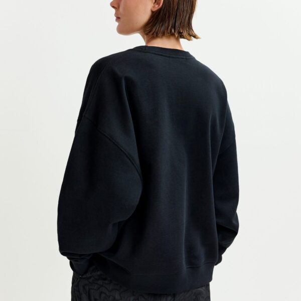 Essentiel Antwerp Black and multicolor cotton sweatshirt with floral sequin and bead-embellished embroidery Top, view 4