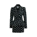 Essentiel Antwerp Black and white polka-dot cotton mini blazer dress - Essentiel Antwerp Dresses - Colorful Belgian Design - Shop at Luxury Shoes 