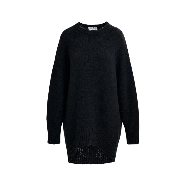 Essentiel Antwerp Black knit mini dress with ruffle detail - Essentiel Antwerp Dresses - Colorful Belgian Design - Shop at Luxury Shoes 