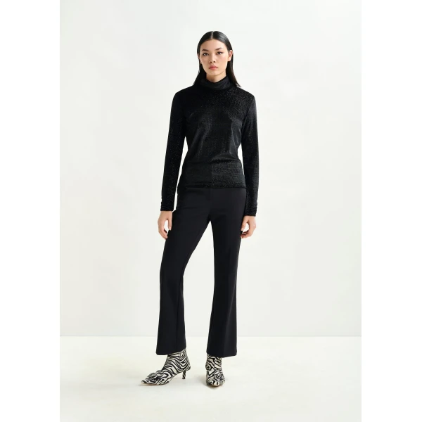 Essentiel Antwerp Black stretch-jersey turtleneck top - Essentiel Antwerp Tops - Colorful Belgian Design - Shop at Luxury Shoes 