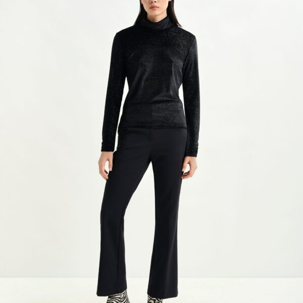 Essentiel Antwerp Black stretch-jersey turtleneck top, view 5