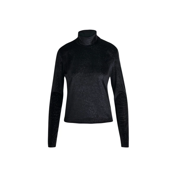 Essentiel Antwerp Black stretch-jersey turtleneck top - Essentiel Antwerp Tops - Colorful Belgian Design - Shop at Luxury Shoes 