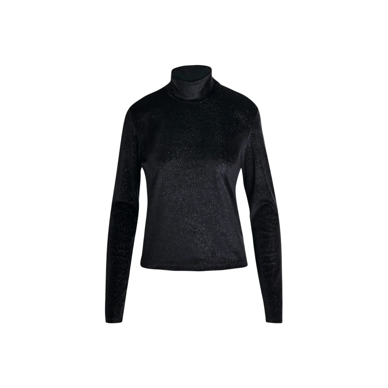 Essentiel Antwerp Black stretch-jersey turtleneck top - Essentiel Antwerp Tops - Colorful Belgian Design - Shop at Luxury Shoes 