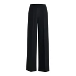 Essentiel Antwerp Black wide-leg pants with pressed crease - Essentiel Antwerp Pants - Colorful Belgian Design - Shop at Luxury Shoes 
