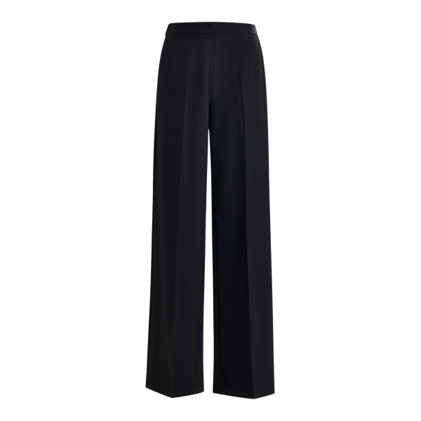 Essentiel Antwerp Black wide-leg pants with pressed crease - Essentiel Antwerp Pants - Colorful Belgian Design - Shop at Luxury Shoes 
