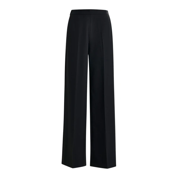 Essentiel Antwerp Black wide-leg pants with pressed crease - Essentiel Antwerp Pants - Colorful Belgian Design - Shop at Luxury Shoes 