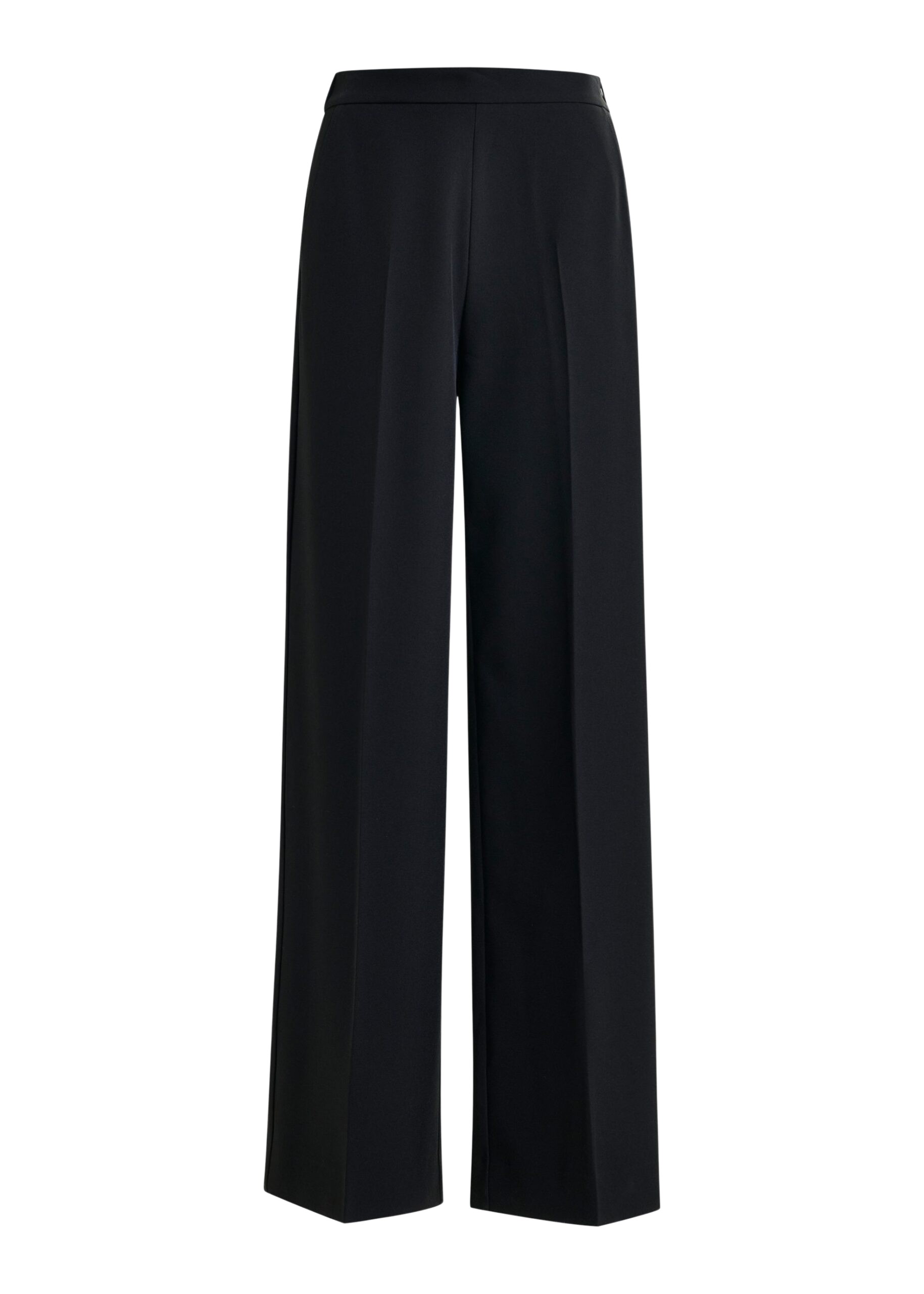 Essentiel Antwerp Black wide-leg pants with pressed crease - Essentiel Antwerp Pants - Colorful Belgian Design - Shop at Luxury Shoes 