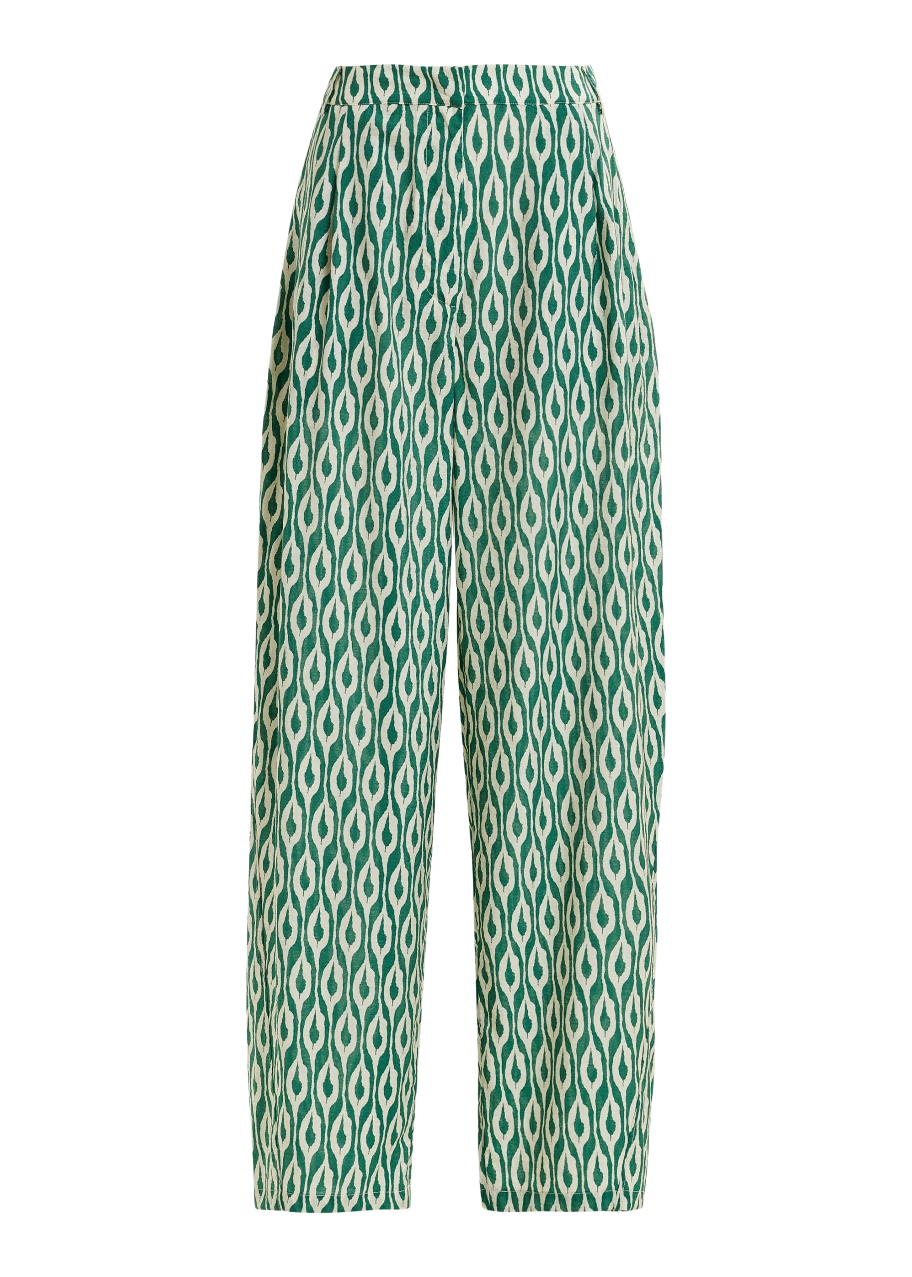 Blue-and-beige-barrel-leg-printed-pants-Essentiel-Antwerp-Pants-scaled69523_nobg Essentiel Antwerp Blue and beige barrel-leg printed pants - Essentiel Antwerp Pants - Colorful Belgian Design - Shop at Luxury Shoes