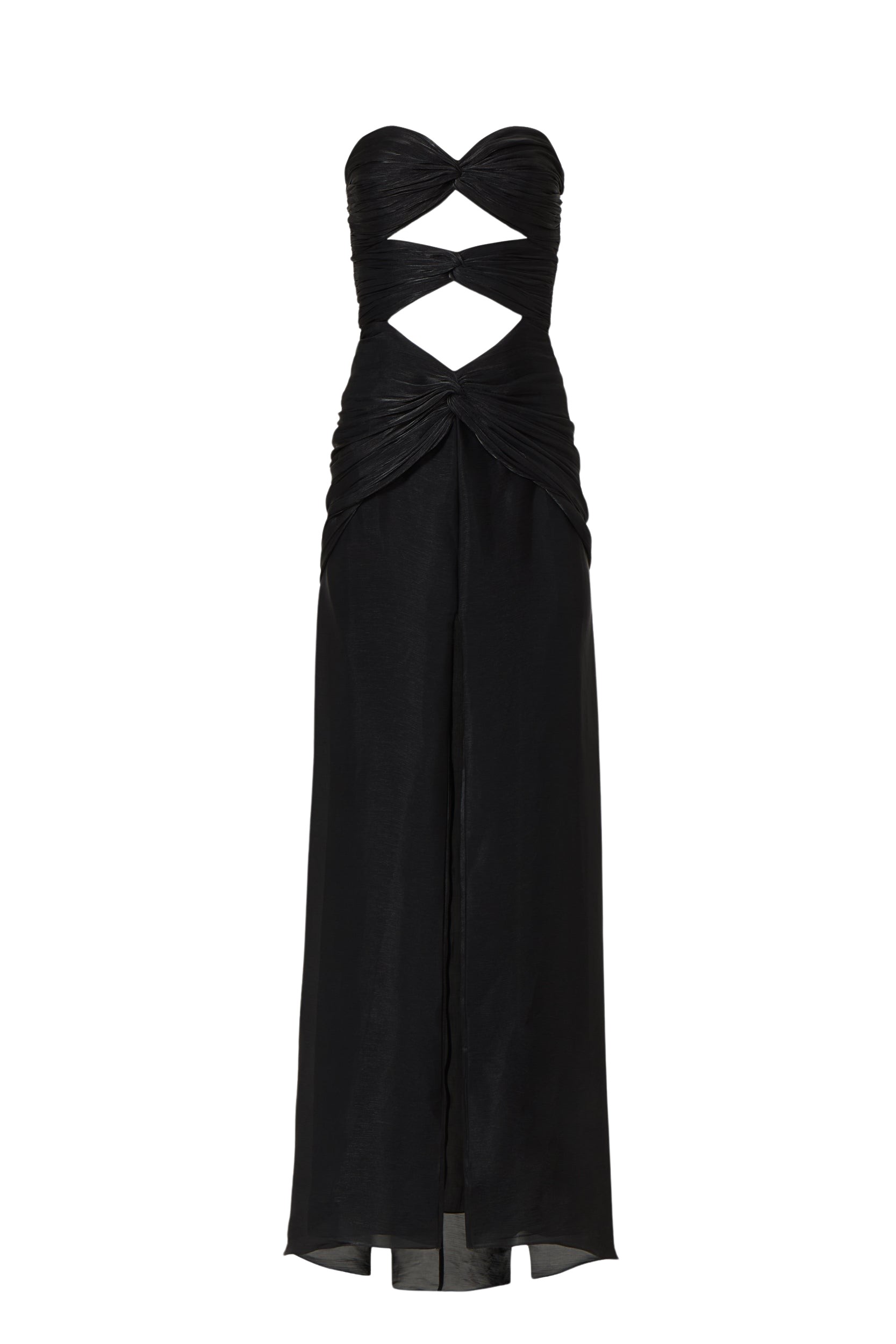 Costarellos Brigitta Lurex Georgette Strapless Gown