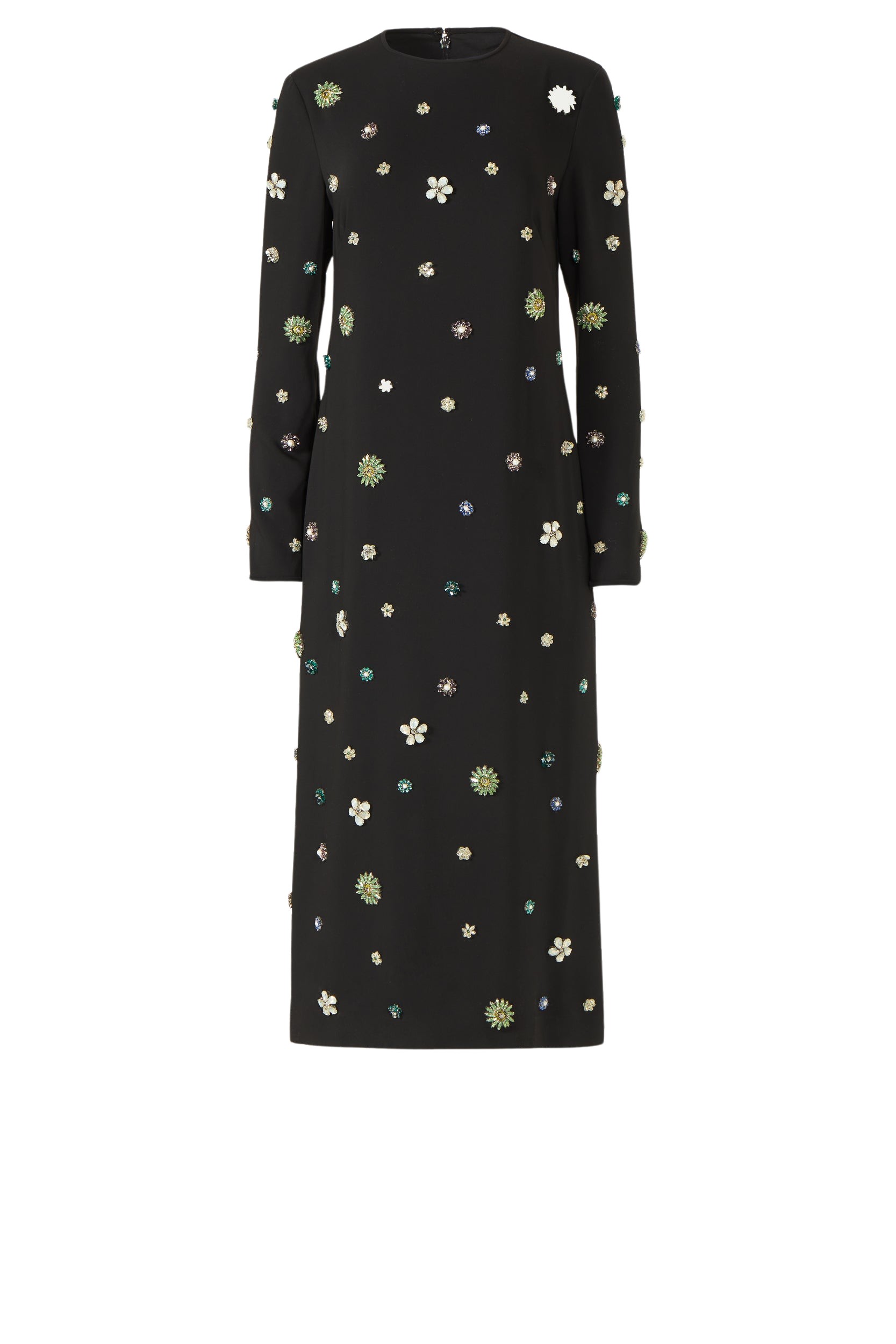 Costarellos Brionka Embellished Crepe Column Dress