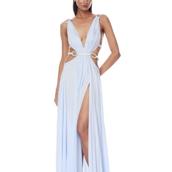 Bronx and Banco Brielle Powder Blue Diamond Gown, view 2