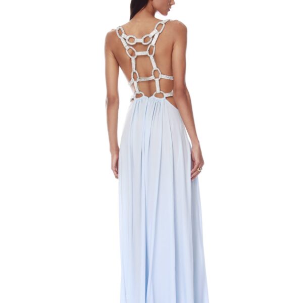 Bronx and Banco Brielle Powder Blue Diamond Gown, view 4