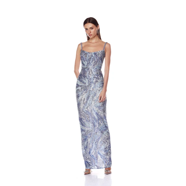 Bronx and Banco Dresses - Bronx and Banco Sequin Evening Dress - Natalie De'Banco Design - Shop at Luxury Shoes 