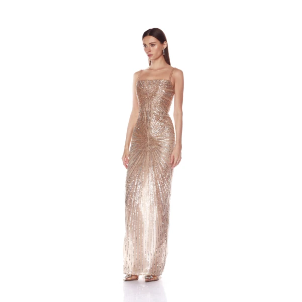 Bronx and Banco Dresses - Bronx and Banco Sequin Evening Dress - Natalie De'Banco Design - Shop at Luxury Shoes 