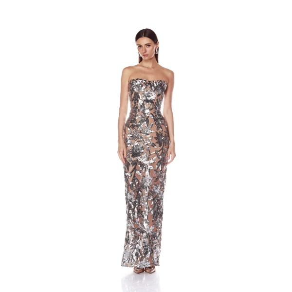 Bronx and Banco Dresses - Bronx and Banco Sequin Evening Dress - Natalie De'Banco Design - Shop at Luxury Shoes 