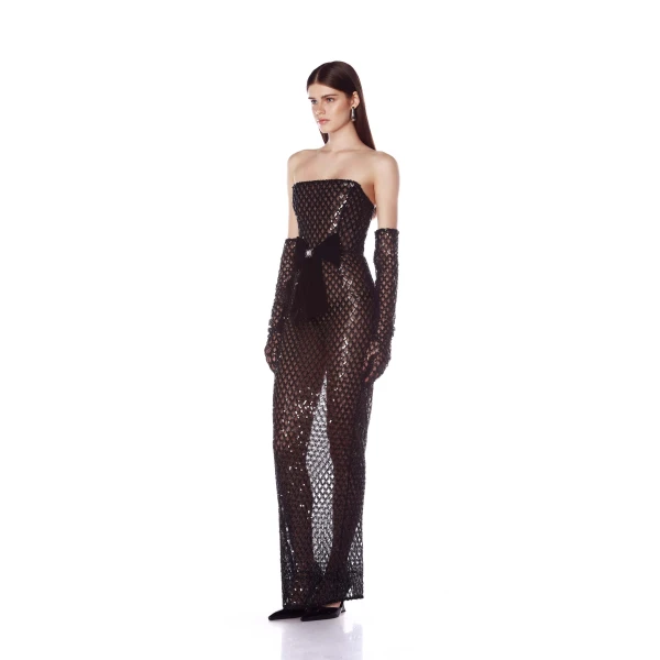 Bronx and Banco Dresses - Bronx and Banco Sequin Evening Dress - Natalie De'Banco Design - Shop at Luxury Shoes 