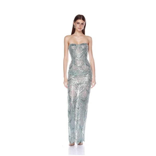 Bronx and Banco Dresses - Bronx and Banco Sequin Evening Dress - Natalie De'Banco Design - Shop at Luxury Shoes 