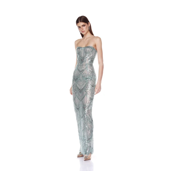 Bronx and Banco Dresses - Bronx and Banco Sequin Evening Dress - Natalie De'Banco Design - Shop at Luxury Shoes 