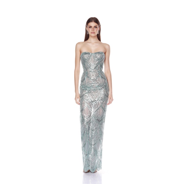 Bronx and Banco Dresses - Bronx and Banco Sequin Evening Dress - Natalie De'Banco Design - Shop at Luxury Shoes 