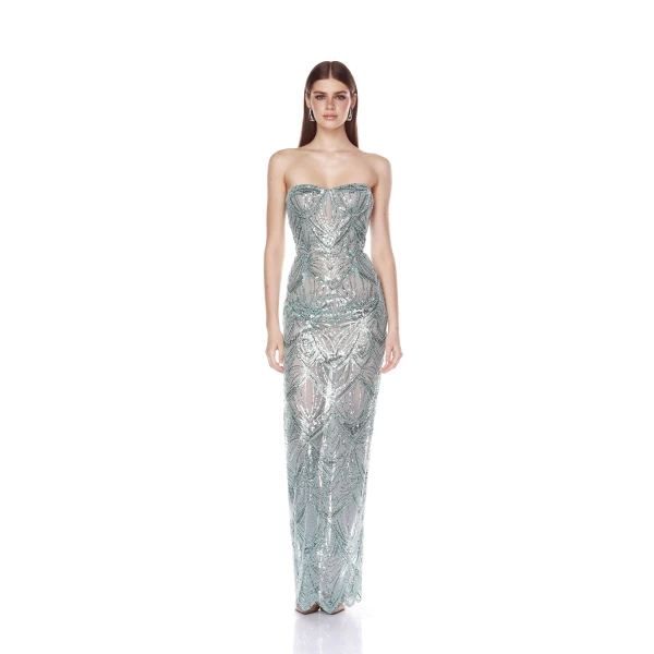 Bronx and Banco Dresses - Bronx and Banco Sequin Evening Dress - Natalie De'Banco Design - Shop at Luxury Shoes 