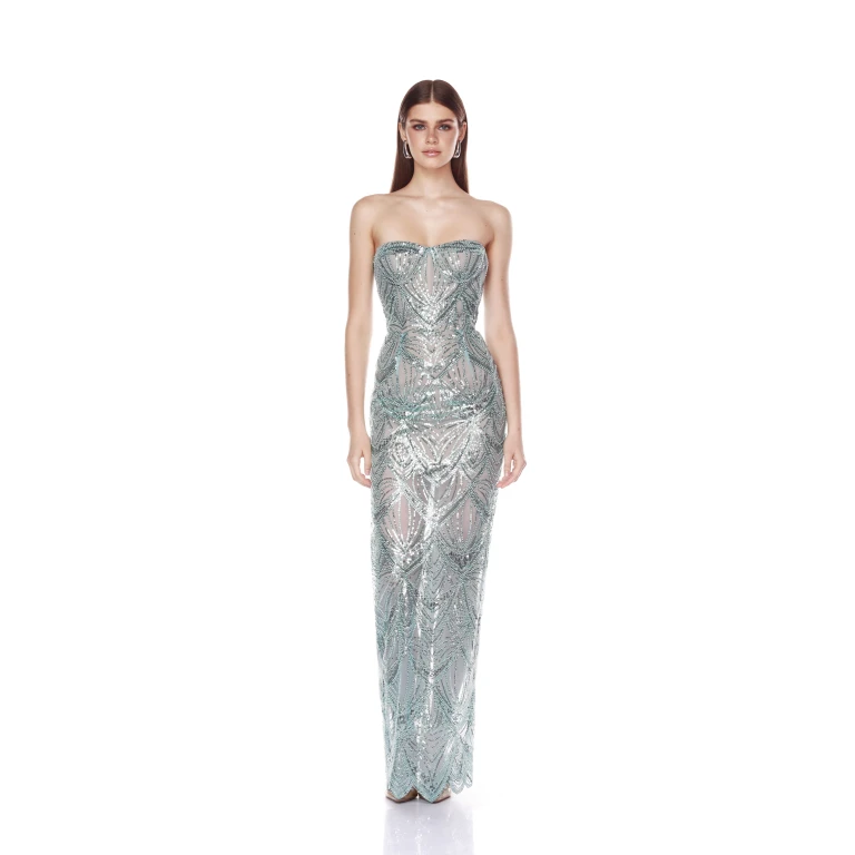 Bronx and Banco Dresses - Bronx and Banco Sequin Evening Dress - Natalie De'Banco Design - Shop at Luxury Shoes 