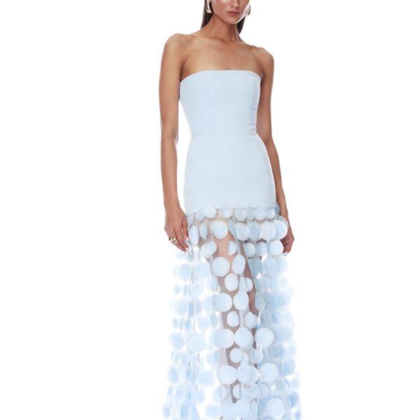 Bronx and Banco Harper Strapless Powder Blue Gown, view 2