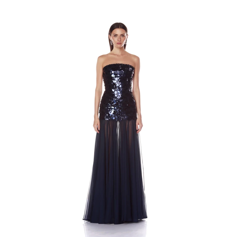 Bronx and Banco Dresses - Bronx and Banco Sequin Evening Dress - Natalie De'Banco Design - Shop at Luxury Shoes 