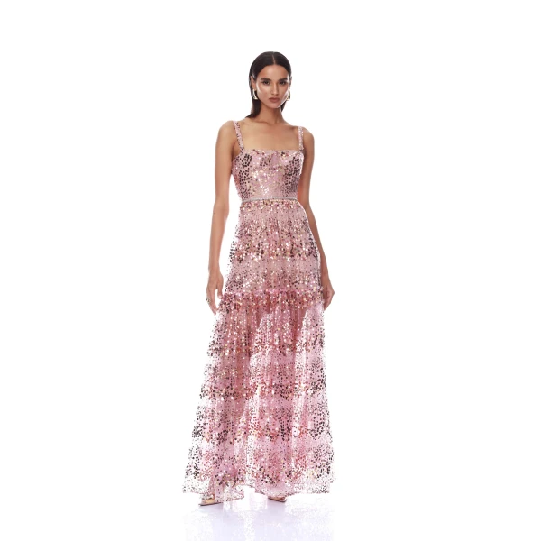 Bronx and Banco Dresses - Bronx and Banco Sequin Evening Dress - Natalie De'Banco Design - Shop at Luxury Shoes 
