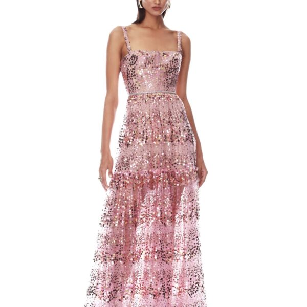 Bronx and Banco Midnight Embellished Blush Gown, view 2