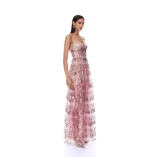 Bronx and Banco Dresses - Bronx and Banco Sequin Evening Dress - Natalie De'Banco Design - Shop at Luxury Shoes 
