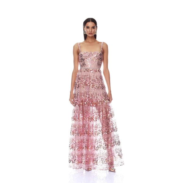 Bronx and Banco Dresses - Bronx and Banco Sequin Evening Dress - Natalie De'Banco Design - Shop at Luxury Shoes 