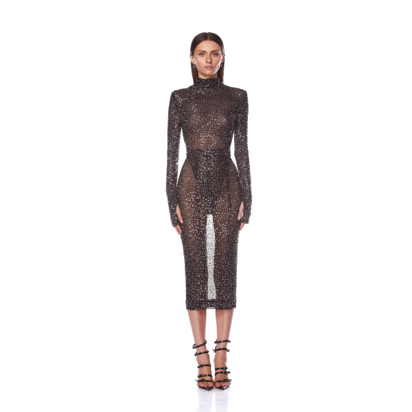 Bronx and Banco Bodysuit - Bronx and Banco Sequin Evening Dress - Natalie De'Banco Design - Shop at Luxury Shoes 