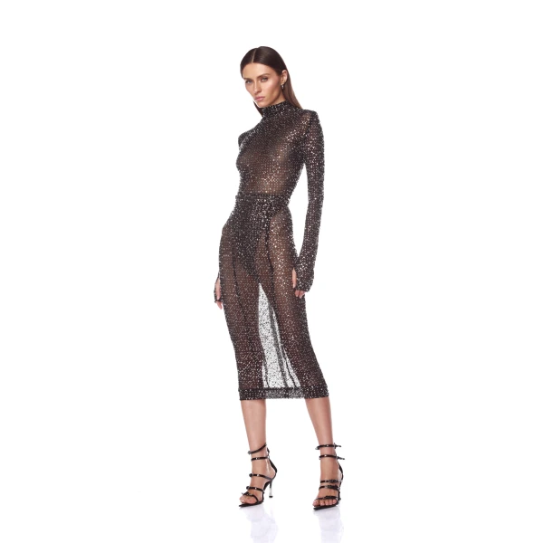 Bronx and Banco Skirts - Bronx and Banco Sequin Evening Dress - Natalie De'Banco Design - Shop at Luxury Shoes 