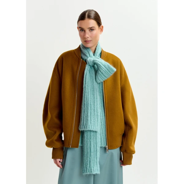 Essentiel Antwerp Brown oversized wool bomber jacket - Essentiel Antwerp Jackets - Colorful Belgian Design - Shop at Luxury Shoes 