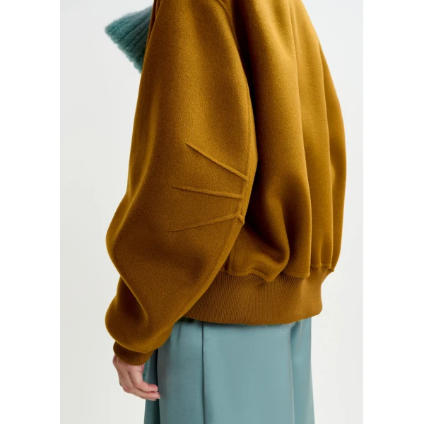 Essentiel Antwerp Brown oversized wool bomber jacket - Essentiel Antwerp Jackets - Colorful Belgian Design - Shop at Luxury Shoes 