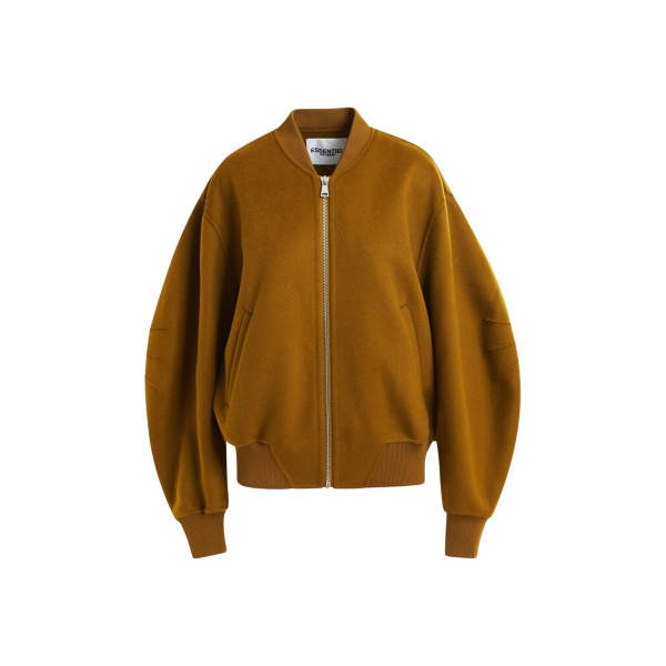 Essentiel Antwerp Brown oversized wool bomber jacket - Essentiel Antwerp Jackets - Colorful Belgian Design - Shop at Luxury Shoes 