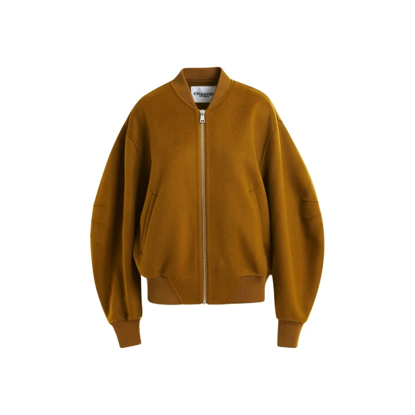 Essentiel Antwerp Brown oversized wool bomber jacket - Essentiel Antwerp Jackets - Colorful Belgian Design - Shop at Luxury Shoes 