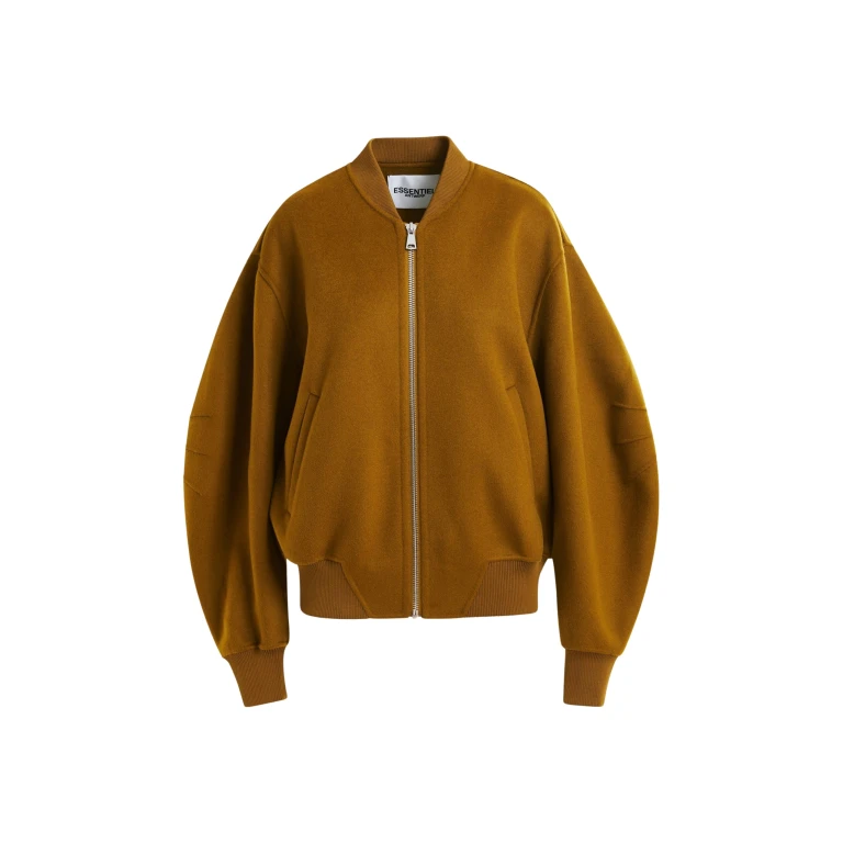Essentiel Antwerp Brown oversized wool bomber jacket - Essentiel Antwerp Jackets - Colorful Belgian Design - Shop at Luxury Shoes 