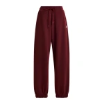 Essentiel Antwerp Burgundy cotton sweatpants with E-shaped embroidery - Essentiel Antwerp Pants - Colorful Belgian Design - Shop at Luxury Shoes 