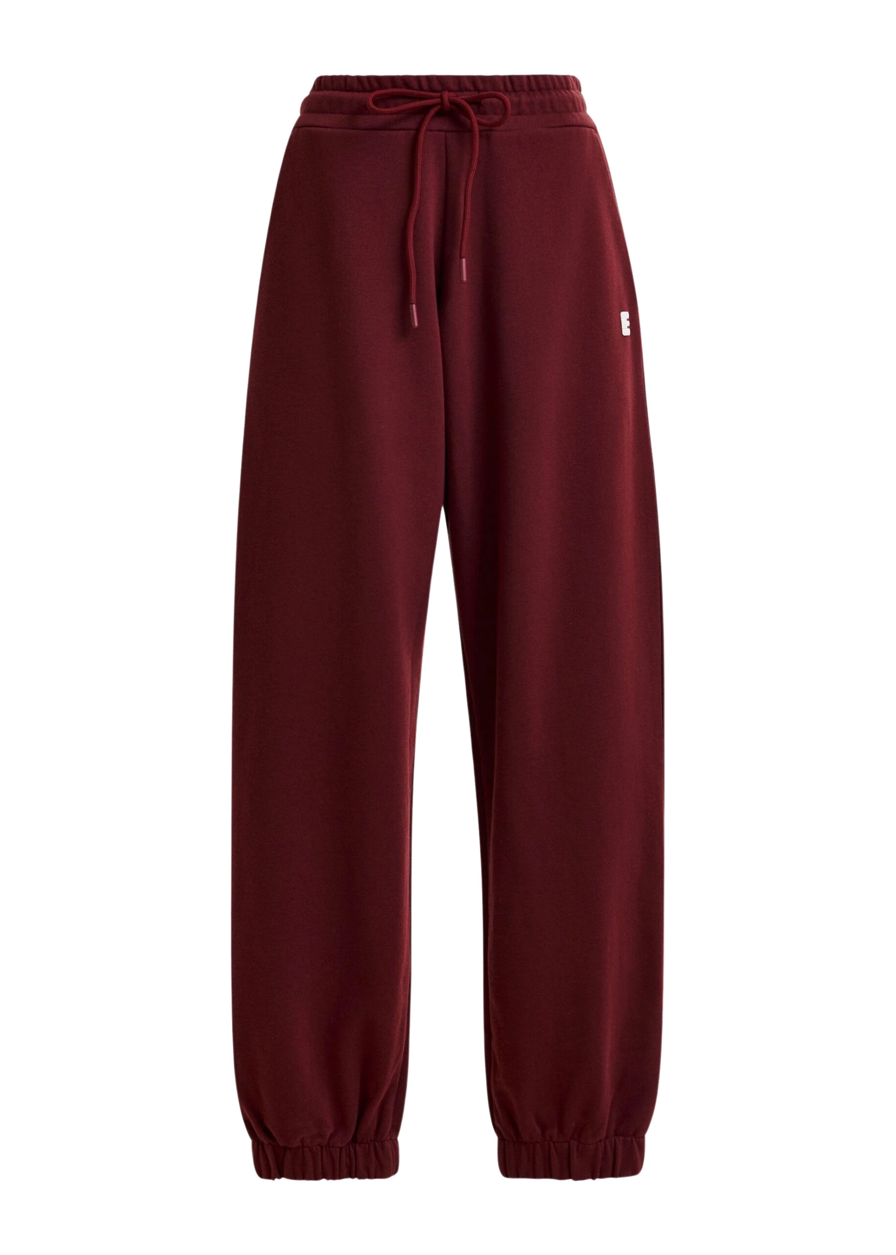 Burgundy-cotton-sweatpants-with-E-shaped-embroidery-Essentiel-Antwerp-Pants-scaled97687_nobg Essentiel Antwerp Burgundy cotton sweatpants with E-shaped embroidery - Essentiel Antwerp Pants - Colorful Belgian Design - Shop at Luxury Shoes