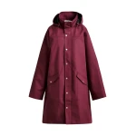 Essentiel Antwerp Burgundy hooded raincoat - Essentiel Antwerp Coats - Colorful Belgian Design - Shop at Luxury Shoes 