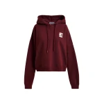 Essentiel Antwerp Burgundy oversized cotton hoodie with "fearless"-print - Essentiel Antwerp Hoodies - Colorful Belgian Design - Shop at Luxury Shoes 