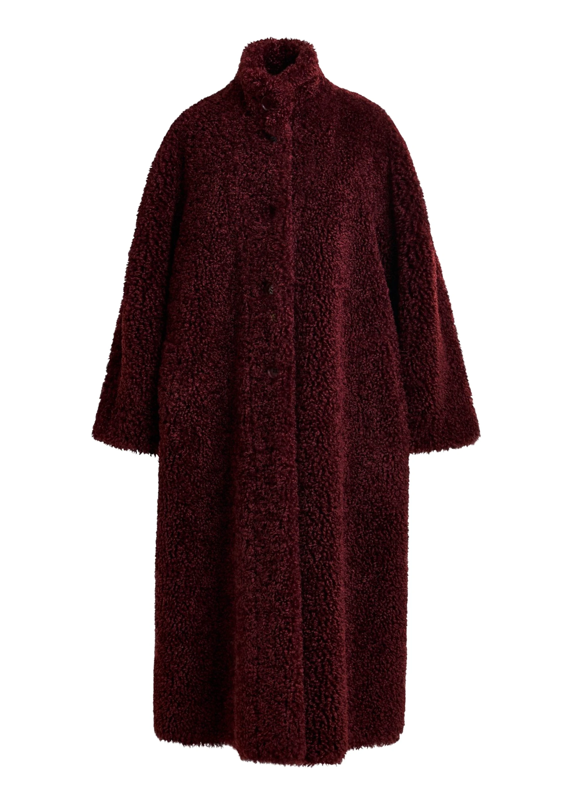 Burgundy-oversized-faux-shearling-coat-with-stand-up-collar-Essentiel-Antwerp-Coats-scaled52902_nobg Essentiel Antwerp Burgundy oversized faux shearling coat with stand-up collar - Essentiel Antwerp Coats - Colorful Belgian Design - Shop at Luxury Shoes