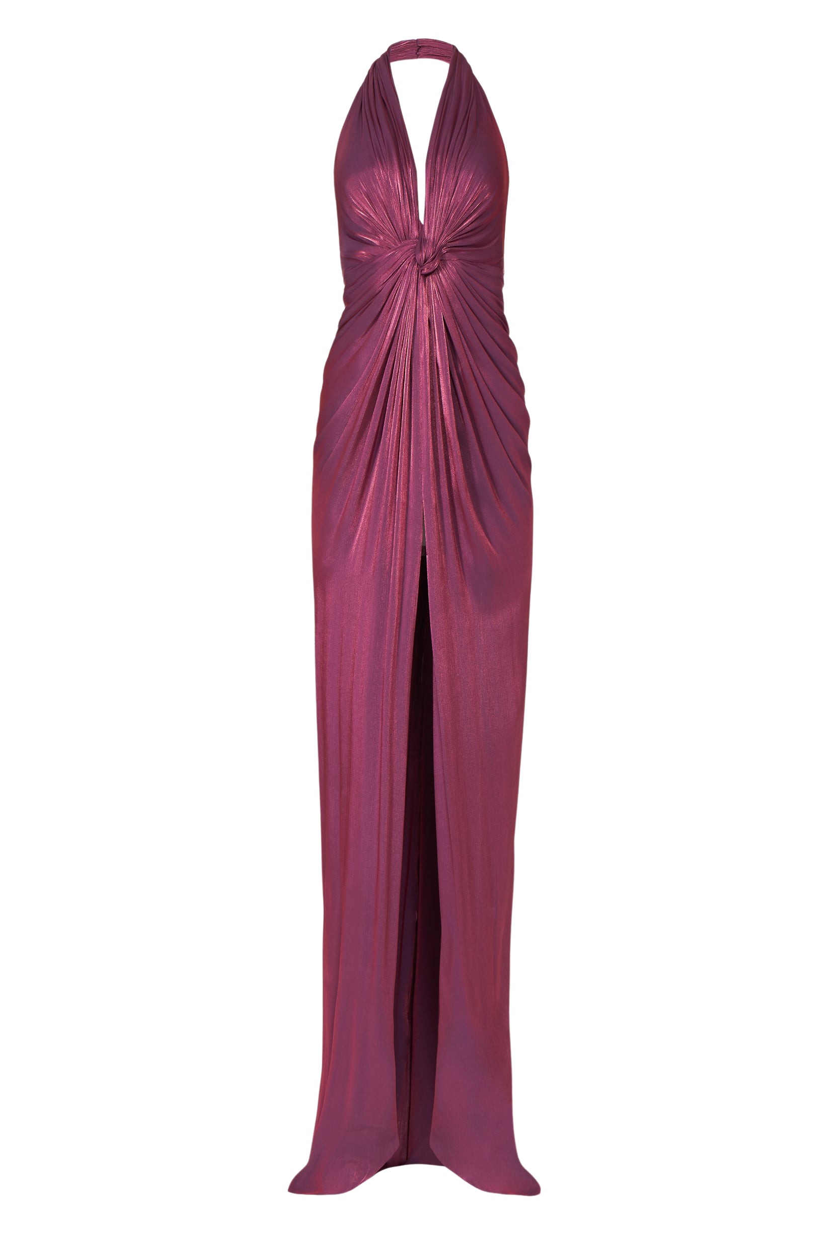 Costarellos Colette Lurex Georgette Halterneck Gown