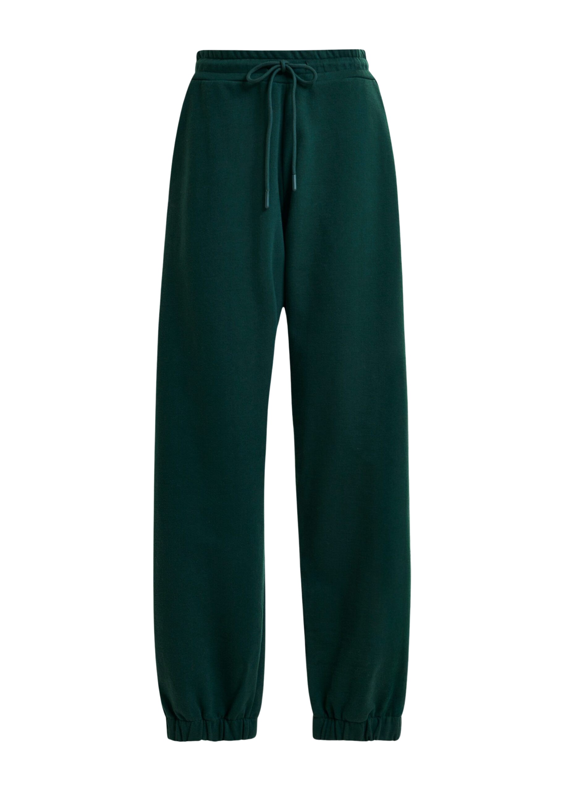 Essentiel Antwerp Dark green cotton sweatpants with E-shaped embroidery - Essentiel Antwerp Pants - Colorful Belgian Design - Shop at Luxury Shoes 