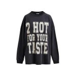 Essentiel Antwerp Dark grey and off-white printed organic cotton long-sleeve T-shirt - Essentiel Antwerp Shirts - Colorful Belgian Design - Shop at Luxury Shoes 