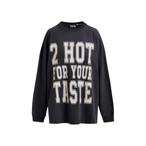 Essentiel Antwerp Dark grey and off-white printed organic cotton long-sleeve T-shirt - Essentiel Antwerp Shirts - Colorful Belgian Design - Shop at Luxury Shoes 